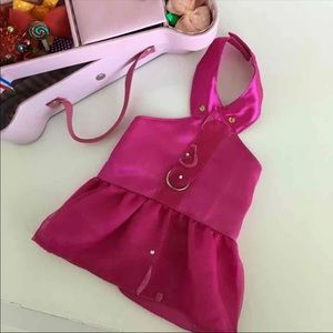 Satin Fancy Fushia Dog Dress